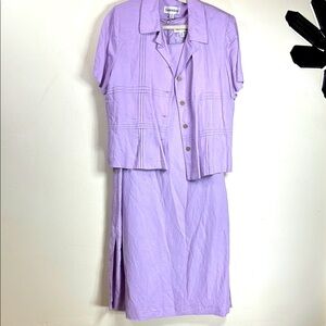 (H1) Danny and Nicole, vintage two-piece set, size 16, linen blend, new with tag